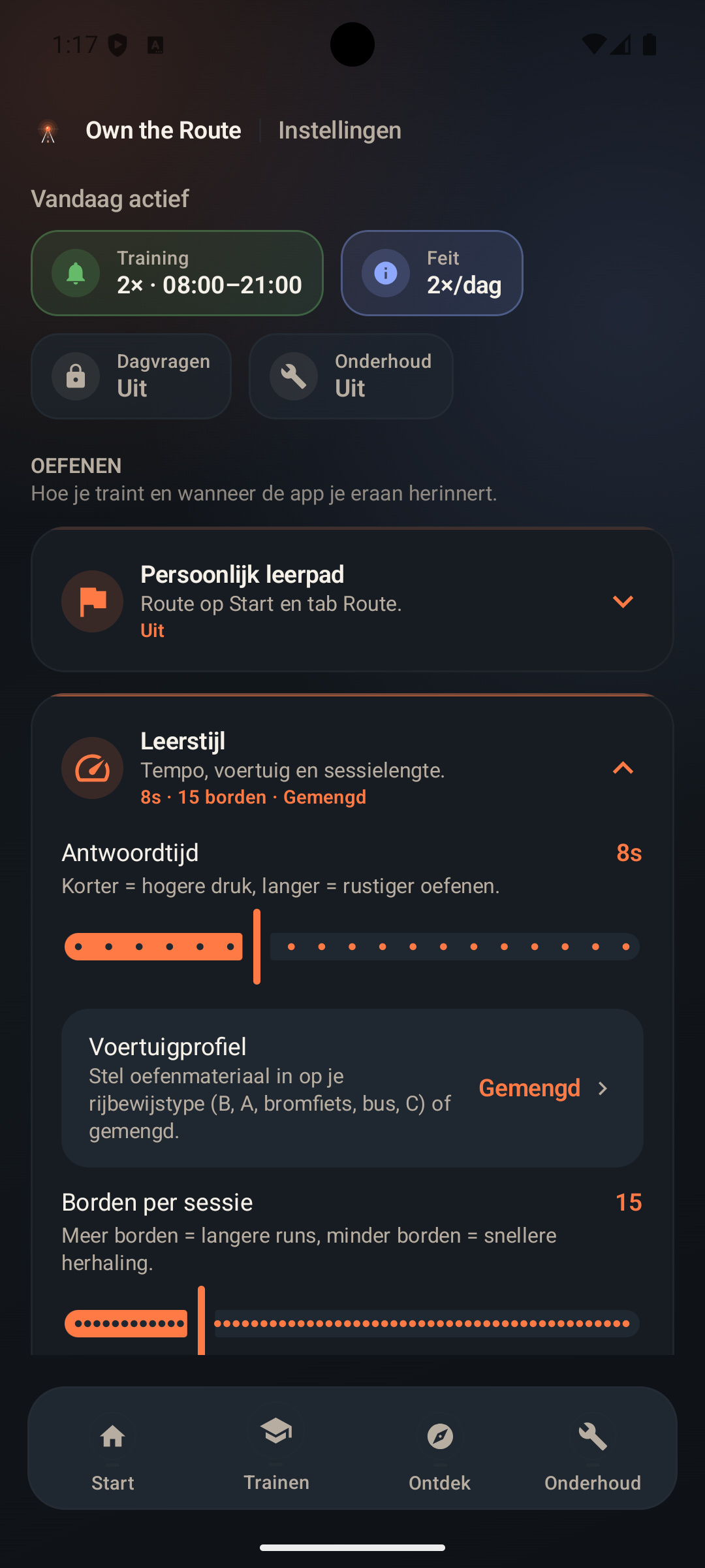 Own the Route op een Android-telefoon, scherm 4 van 4