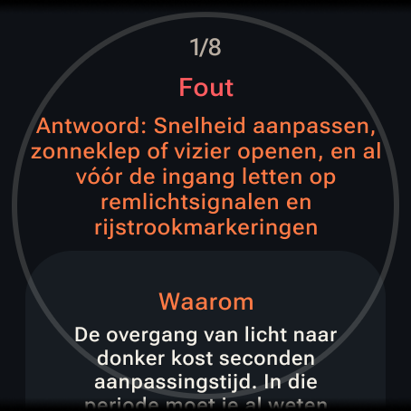 Own the Route op Wear OS, scherm 11 van 11